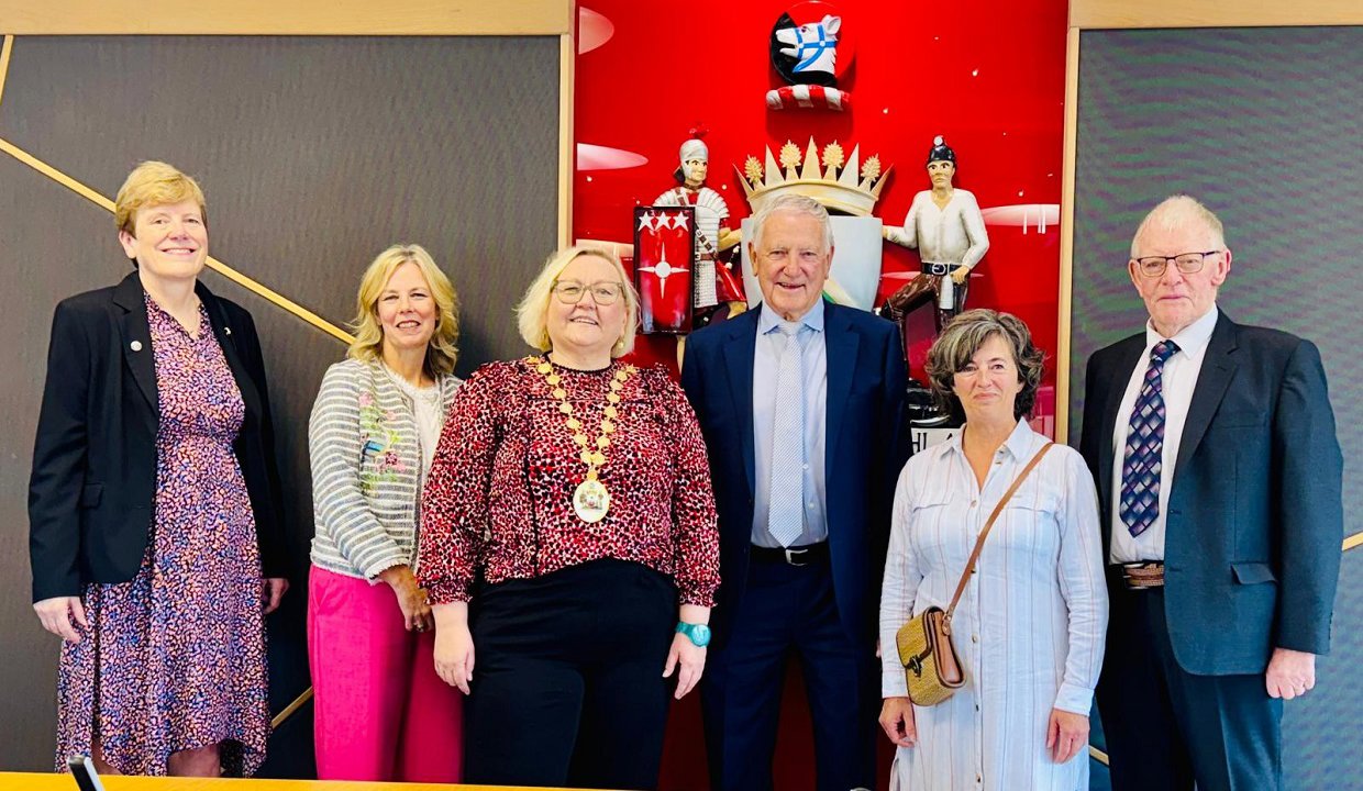 Ian (third from right) with Provost Renwick and guests at his celebration event.