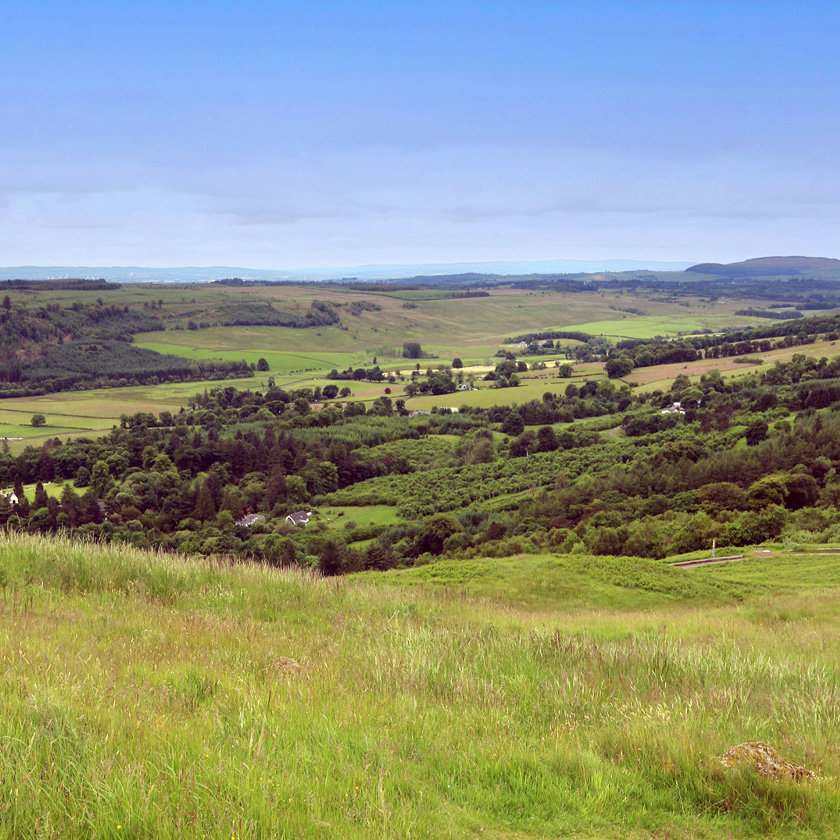 View from the Campsies on a sunny day
