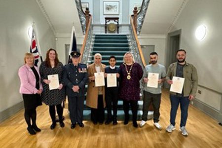 Provost Gillian Renwick joined with Deputy Lord Lieutenant Wing Commander George Campbell to welcome new citizens 