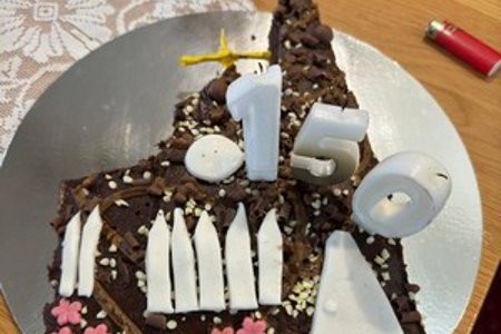 A cake in the shape of Lenzie Old Parish Church
