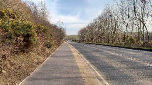 the new active travel corridor running alongside the road