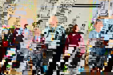 Provost Gillian Renwick pictured with the happy winners 