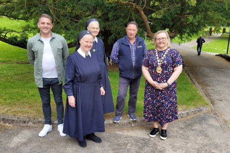 Provost Renwick and others at Schoenstatt Garden