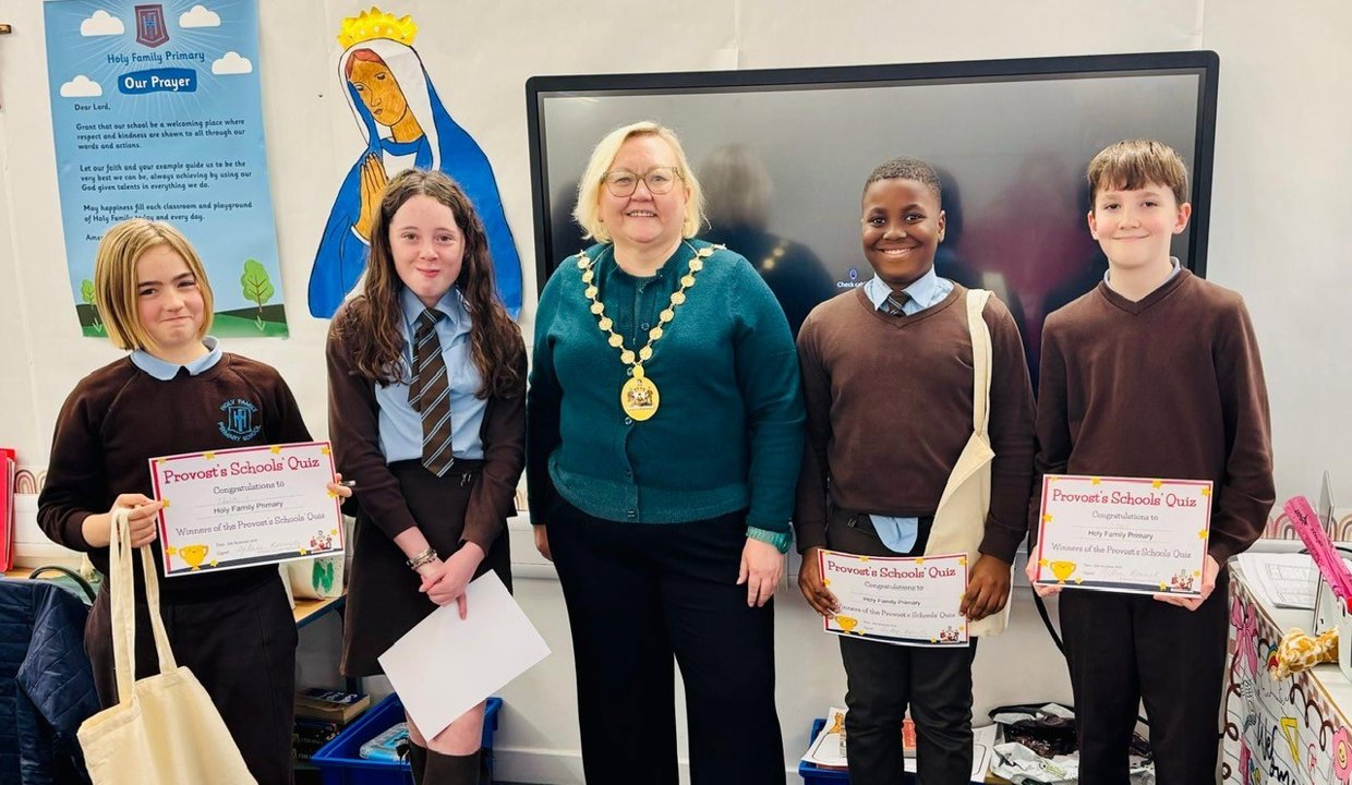 Provost Renwick pictured with the winning team