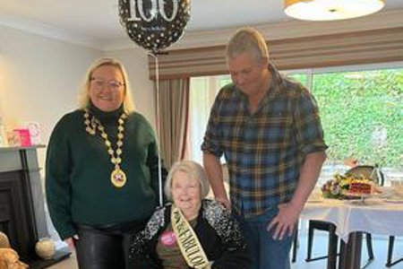 Provost Gillian Renwick with Betty and her son