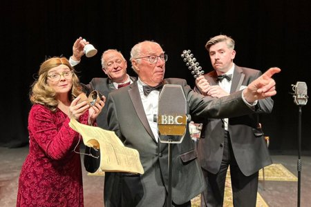 the cast of A Christmas Carol; A Radio Play on Stage