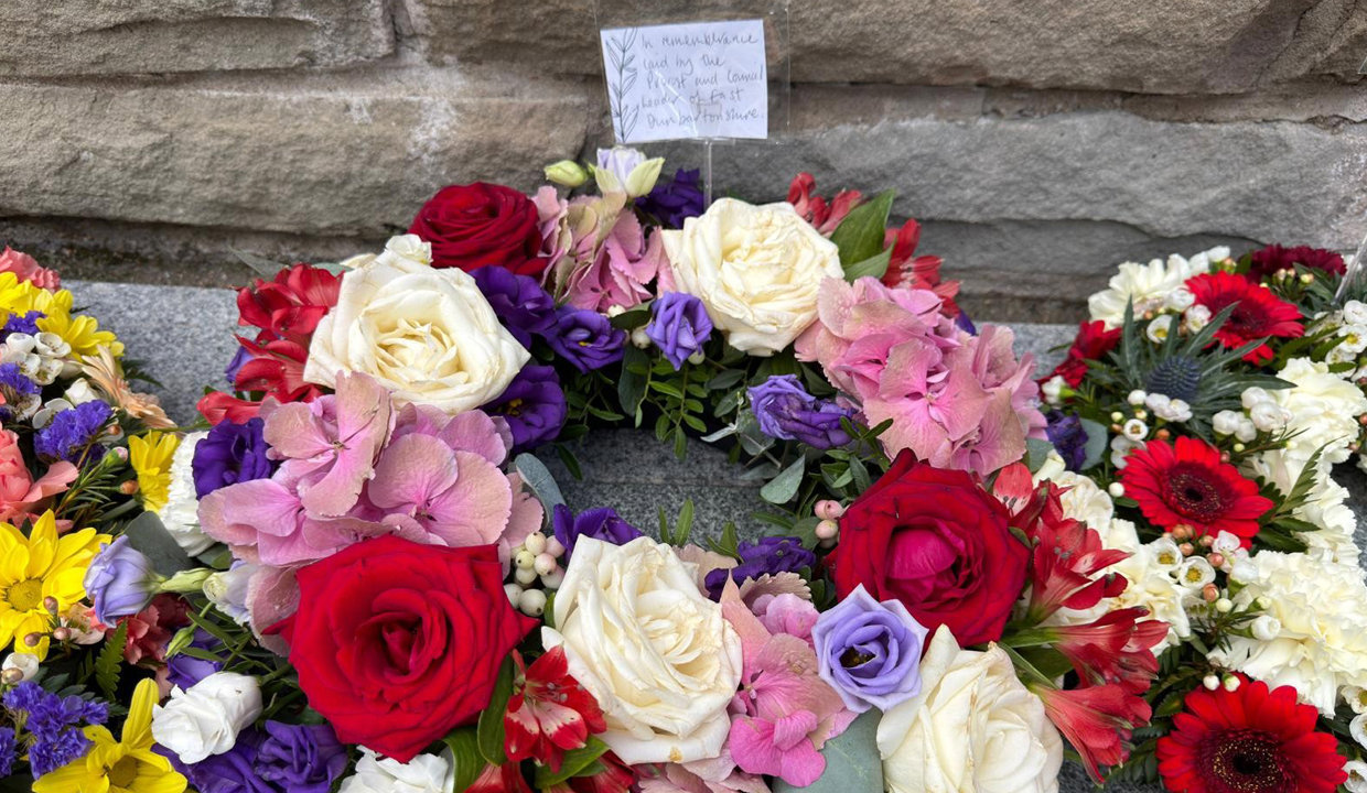The Council laid a wreath at the statue
