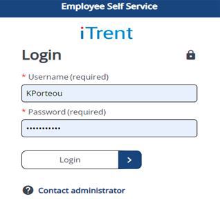 itrent login screen