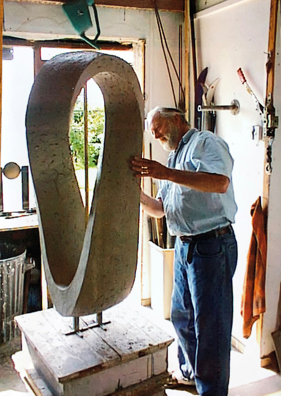 The late Dennis Westwood at work in his studio