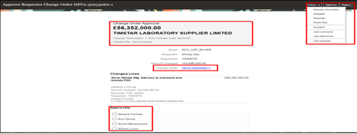 Change options with breakdown of bill highlighted