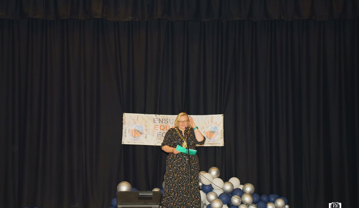 Provost Renwick speaking at the Festival