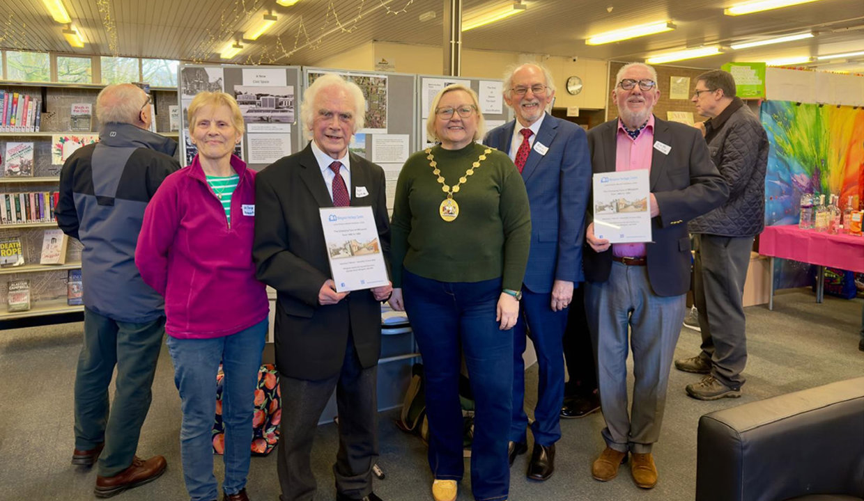 Provost Renwick with members and friends of the Milngavie Heritage Centre Group