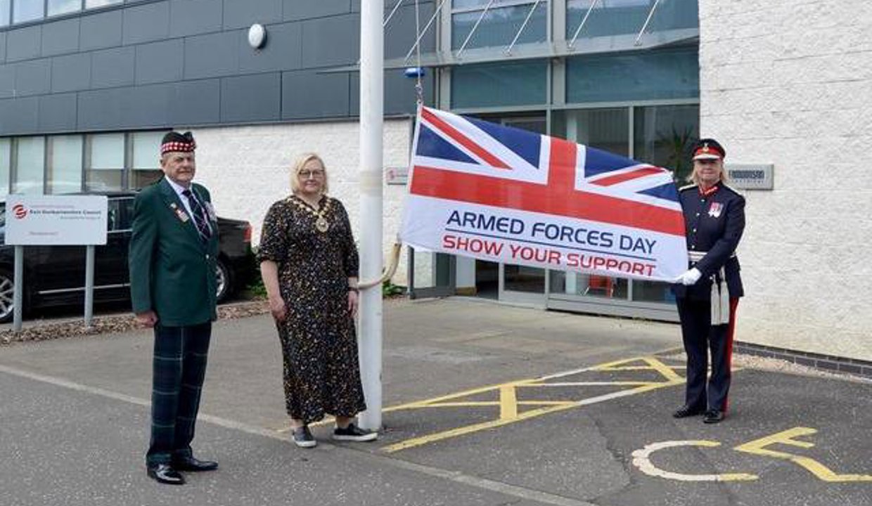 Provost with current and previous military personnel 