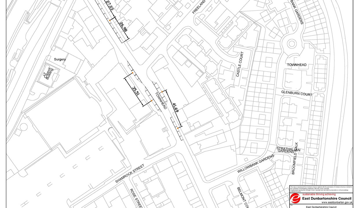 Map of townhead and surrounding area