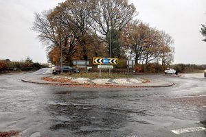 Torrance Roundabout on a rainy day