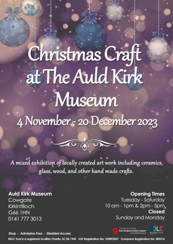 Auld Kirk Museum exhibition poster - same info as in text of article