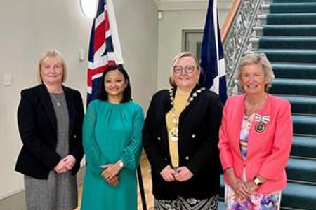 Provost Gillian Renwick joined Deputy Lord Lieutenant Anne Smilie welcomes new citizen.