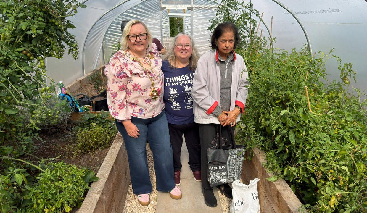 Provost Renwick with Allotmenteers at their open day