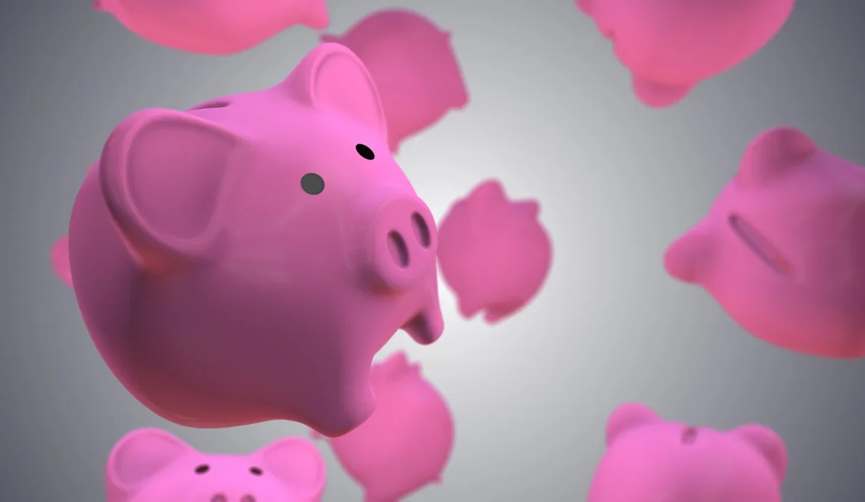 Pink piggy banks