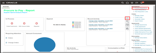 Screenshot showing process requisition 