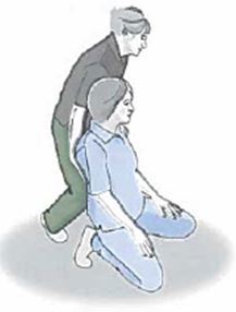 care worker managing a falling client - by stepping back and allowing the client lie down